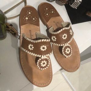 Jack Rogers brown sandals.